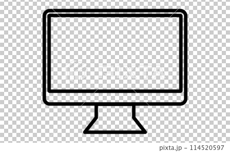 デスクトップパソコンモニターの線画アイコン 114520597