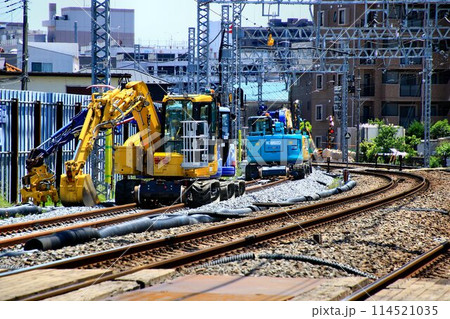 進む準備段階… 高架化に向け線路切替工事を目前に控えた『春日部~北春日部駅間』上り本線 進む準備段階… 高架化に向け線路切替工事を目前に控えた『春日部~北春日部駅間』上り本線 114521035