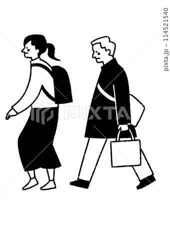 出勤途中の20代女性と30代男性会社員_2 出勤途中の20代女性と30代男性会社員_2 114521540