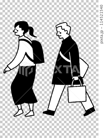 出勤途中の20代女性と30代男性会社員_2 出勤途中の20代女性と30代男性会社員_2 114521540