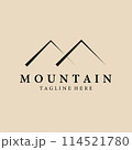mountain line art logo, icon and symbol, vector illustration design 114521780