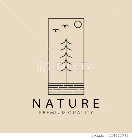 Abstract elegant nature line logo icon vector design. Graceful lined vector sign Abstract elegant nature line logo icon vector design. Graceful lined vector sign 114521782