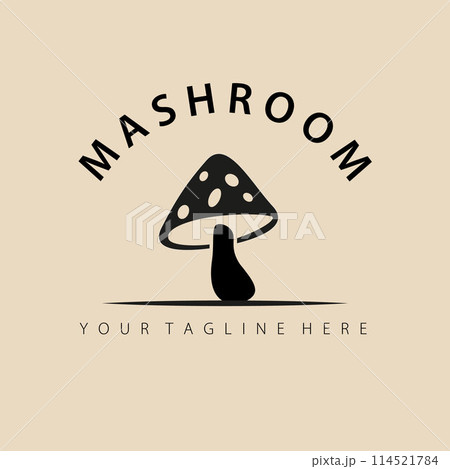 Mushroom vintage logo, icon and symbol, vector illustration design 114521784