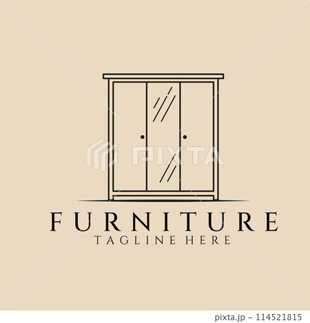 Furniture line art logo, icon and symbol, vector illustration design  114521815