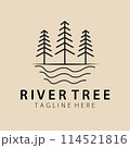 river tree line art logo, icon and symbol, with emblem vector illustration design 114521816