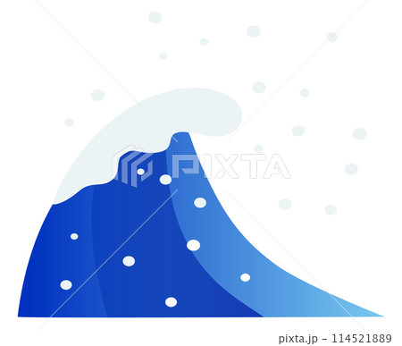 波としぶきのシンプルイラスト 114521889