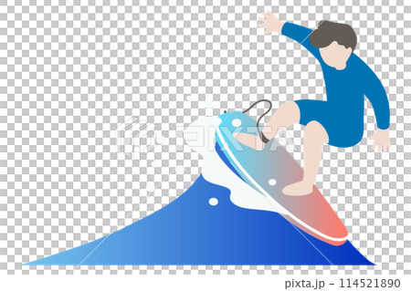 波とサーファーのイラスト 114521890