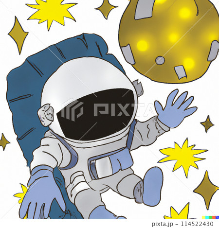 宇宙遊泳をする宇宙飛行士 114522430