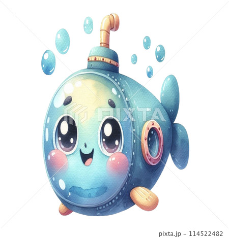 cute submarine underwater 114522482