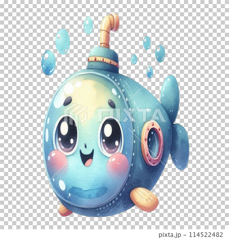 cute submarine underwater 114522482