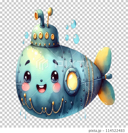 cute submarine underwater 114522483