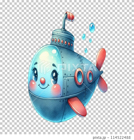 cute submarine underwater 114522488