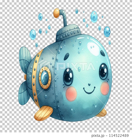 cute submarine underwater 114522489