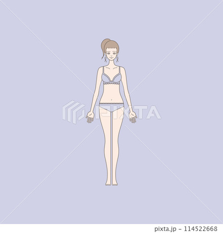 女性のイラスト アンダーウェア 美容 全身 114522668