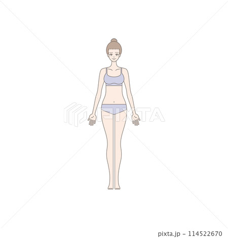 女性のイラスト フィットネス 美容 全身 女性のイラスト フィットネス 美容 全身 114522670