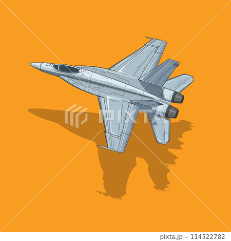 F-18 fighter jet, vector drawing of multirole fighter aircraft F-18 fighter jet, vector drawing of multirole fighter aircraft 114522782