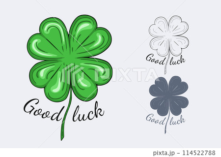 Green clover is a symbol of good luck and success. Vector illustration Green clover is a symbol of good luck and success. Vector illustration 114522788
