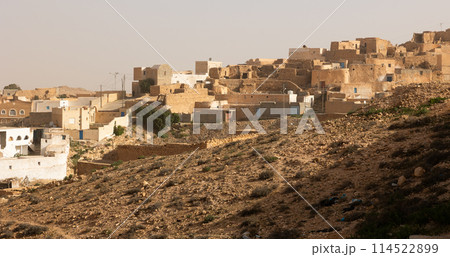 Village Tamezret or Tamazrat in Tunisia. Tamezret is a Tunisian Berber village located southeast of country 114522899