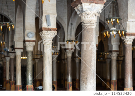 Interior of Great Mosque of Kairouan, Tunisia Interior of Great Mosque of Kairouan, Tunisia 114523420