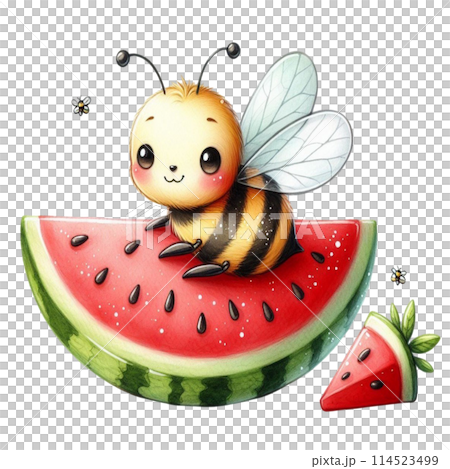 Bee on watermelon 114523499