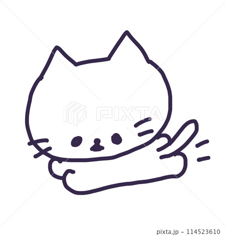 走るかわいい白い色の子猫のイラスト 114523610