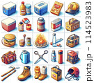 キャンプ用品のイラスト 114523983