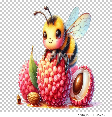Bee on Lychee 114524208