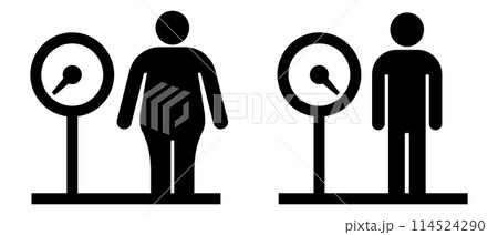 体重計に乗る人物のアイコン 114524290