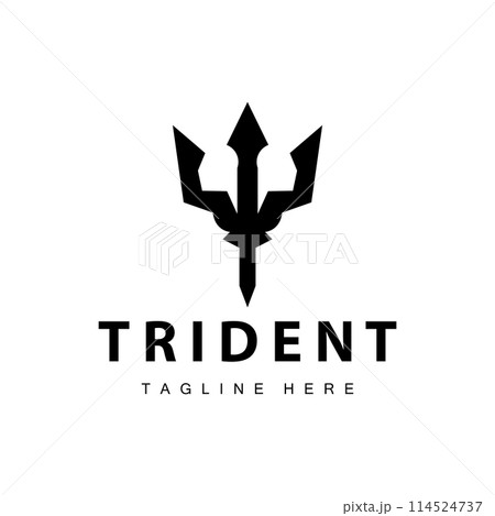 Trident logo design spear weapon vector sea king poseidon neptune symbol template 114524737