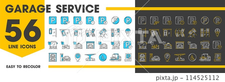 Automatic garage service and parking icons....のイラスト素材 [114525112] - PIXTA