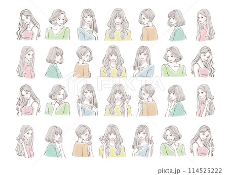 女性・女の子のイラスト素材 女性・女の子のイラスト素材 114525222