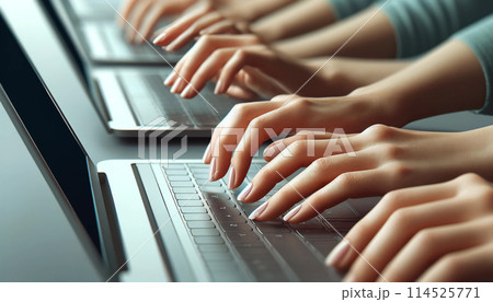 キーボードを打つ手のイラスト素材 [114525771] - PIXTA