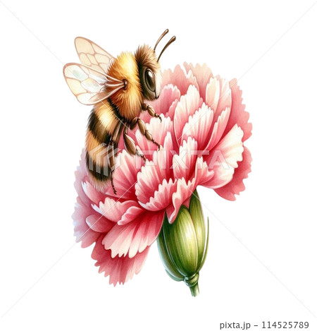 Bee on carnation flower 114525789