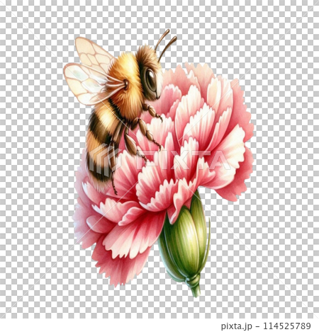 Bee on carnation flower 114525789