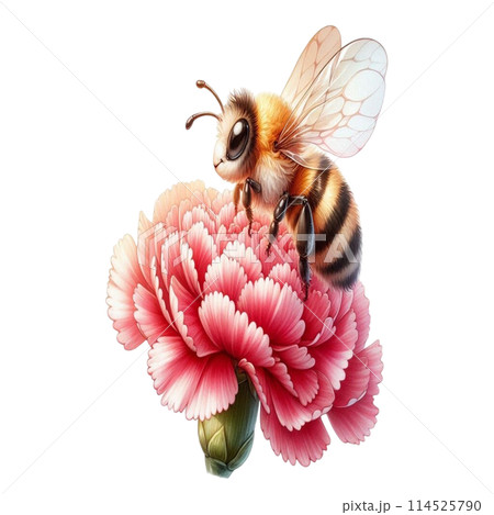 Bee on carnation flower 114525790
