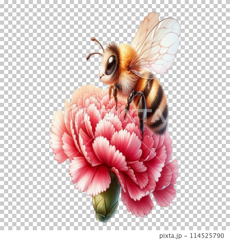 Bee on carnation flower 114525790
