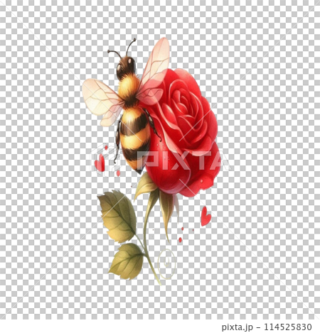 Bee on rose flower 114525830