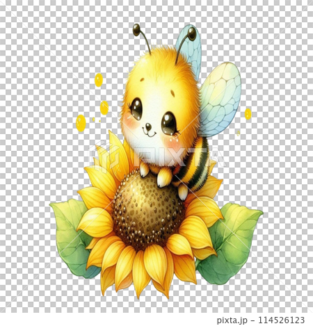 Bee on sunflower flower 114526123