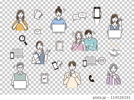 A set of illustrations for online applications 114526191