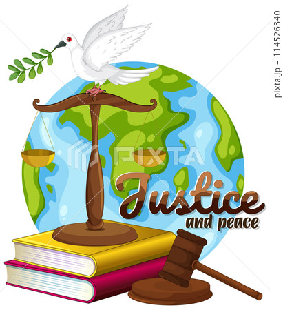 Justice and Peace Global Concept Illustration 114526340