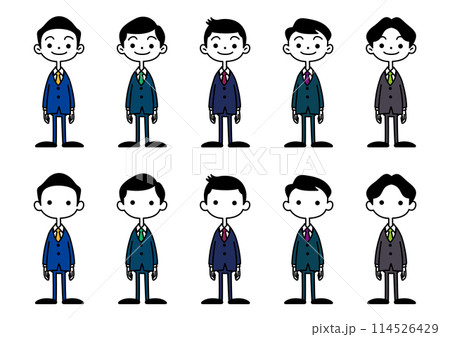 デフォルメした男性のイラストセット 114526429