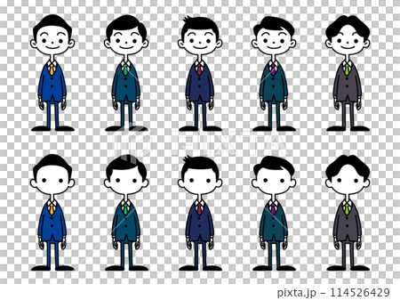 デフォルメした男性のイラストセット 114526429