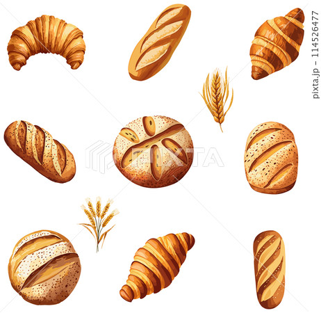 いろいろなパンのイラスト 114526477