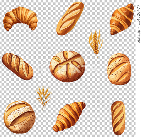 いろいろなパンのイラスト 114526477