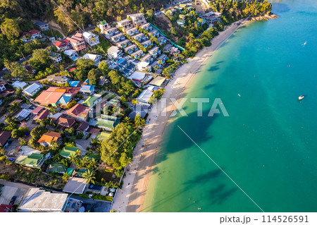 Aerial view of Ao Yon Yai beach in Phuket, Thailand Aerial view of Ao Yon Yai beach in Phuket, Thailand 114526591