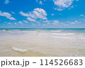 Blue ocean and blue sky with white clouds 114526683