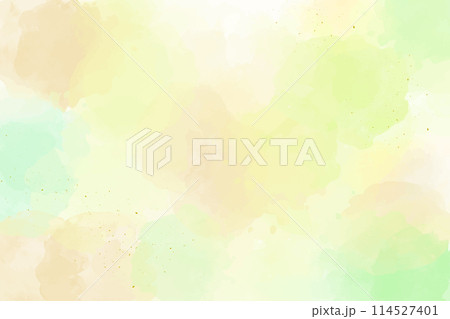 水彩背景_テクスチャ_爽やかな新緑色とキラキラした金箔 水彩背景_テクスチャ_爽やかな新緑色とキラキラした金箔 114527401