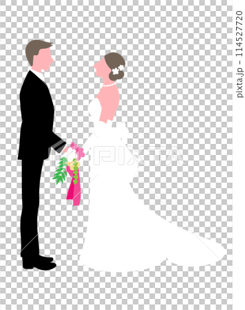 Groom and bride and bride 114527720