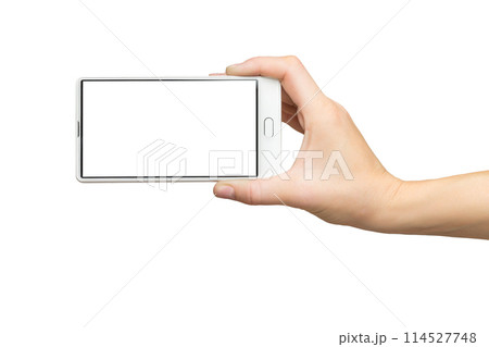 Female hands holding modern mobile phone Female hands holding modern mobile phone 114527748