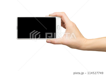Female hands holding modern mobile phone Female hands holding modern mobile phone 114527749
